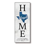 Texas Home-Blessed Wood Wall Plaque with Hanger 6 inches x 15 3/4 inches