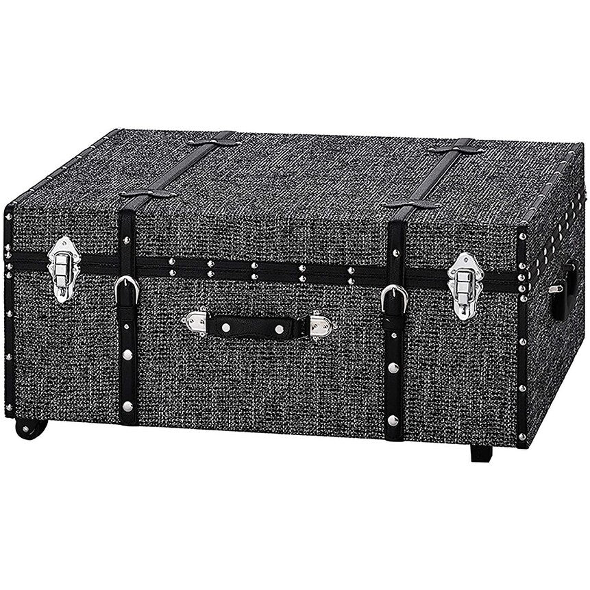 Texture® Brand Trunk - Black Threaded White by DormCo