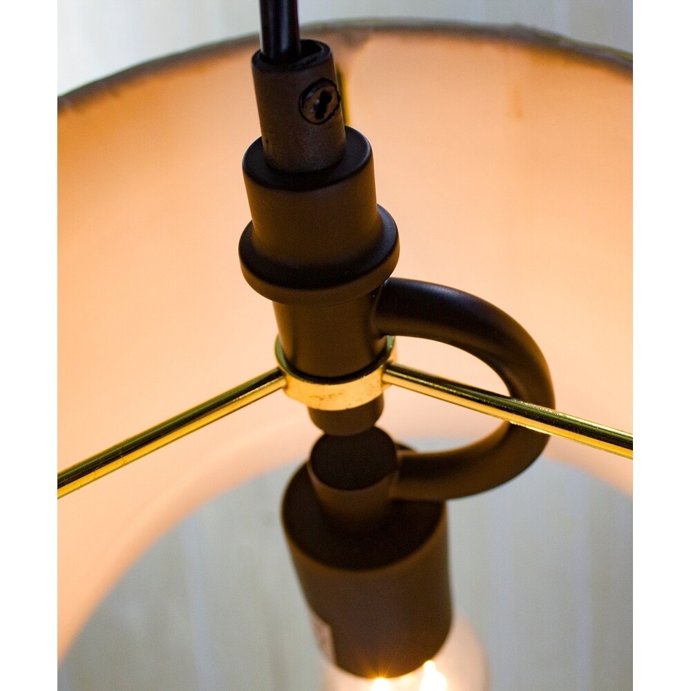 Textured Oatmeal Linen 1 Light Swag Plug-In Pendant Hanging Lamp