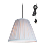 Textured Oatmeal Linen 1 Light Swag Plug-In Pendant Hanging Lamp