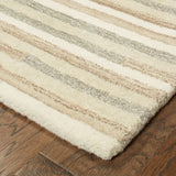Vista Home Isabel Textured Stripes Handcrafted Wool Area Rug
