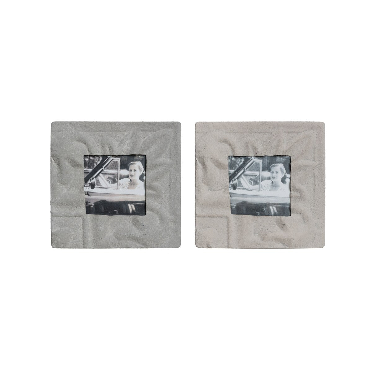 Textured & Embossed Square Metal Photo Frame