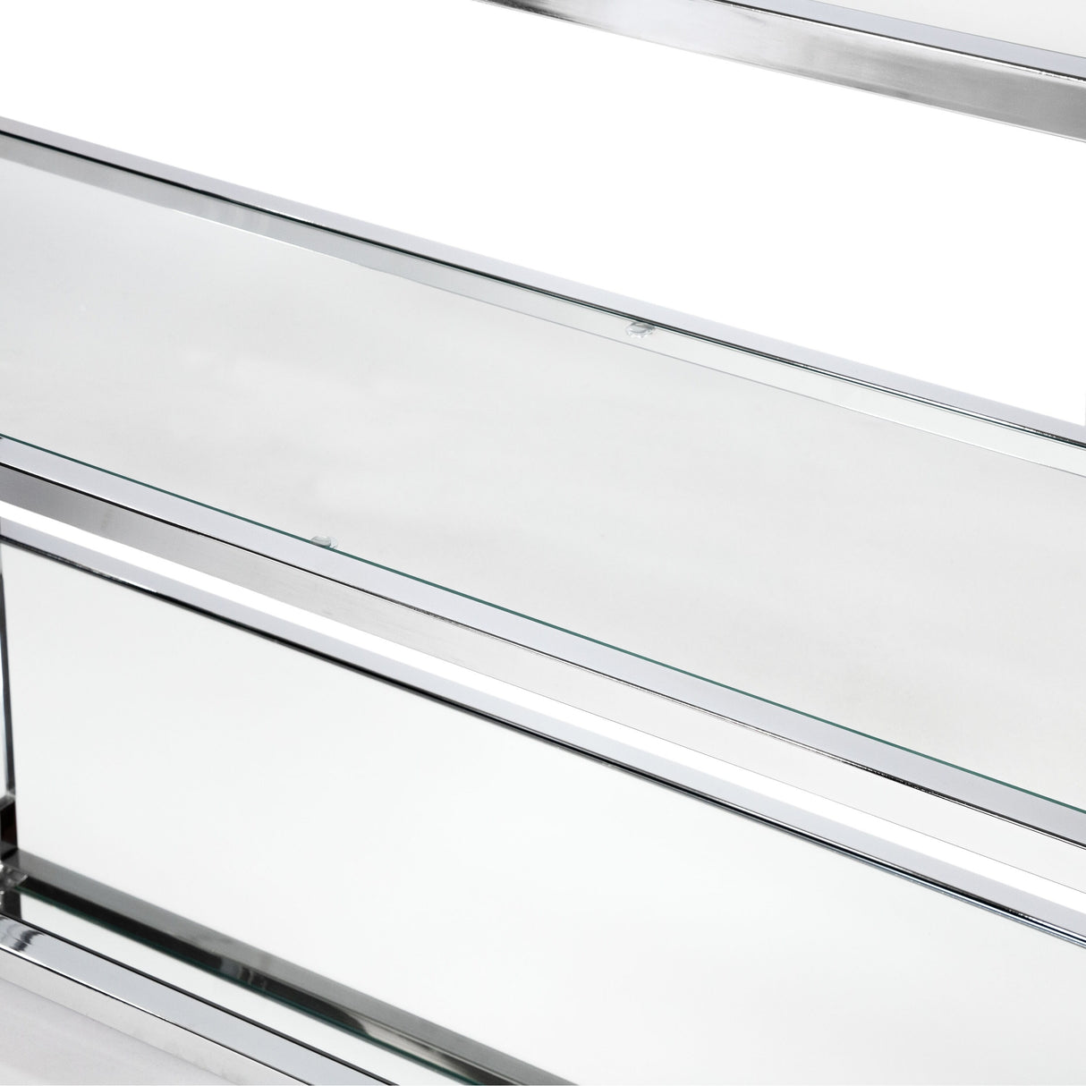 Fald Contemporary Chrome 48-inch Glass 2-Shelf Sofa Table by Furniture of America