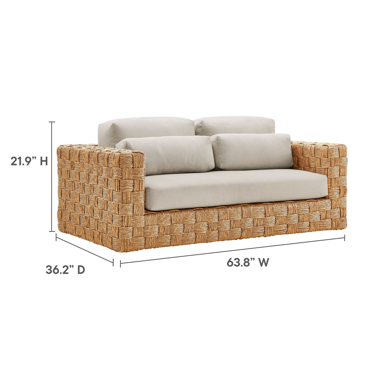 Thames Outdoor Patio Wicker Outdoor Patio Rattan Loveseat