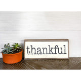 Thankful Solid Pine Wood Block Signs for Home Decor, Farmhouse Style