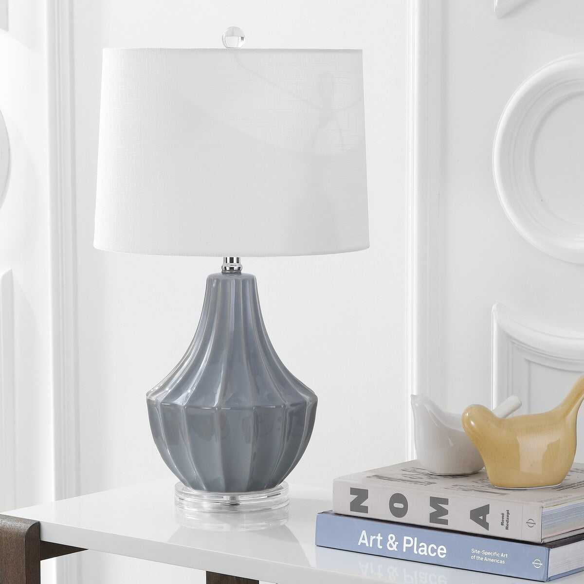 Thatcher 24.5" Ceramic LED Table Lamp, Navy by JONATHAN Y
