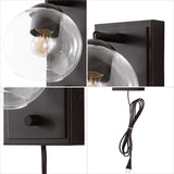Thatcher 6" 1-Light Minimalist Modern Plug-In or Hardwired Adjustable Iron LED Wall Sconce with Rotary Dimmer, by JONATHAN Y
