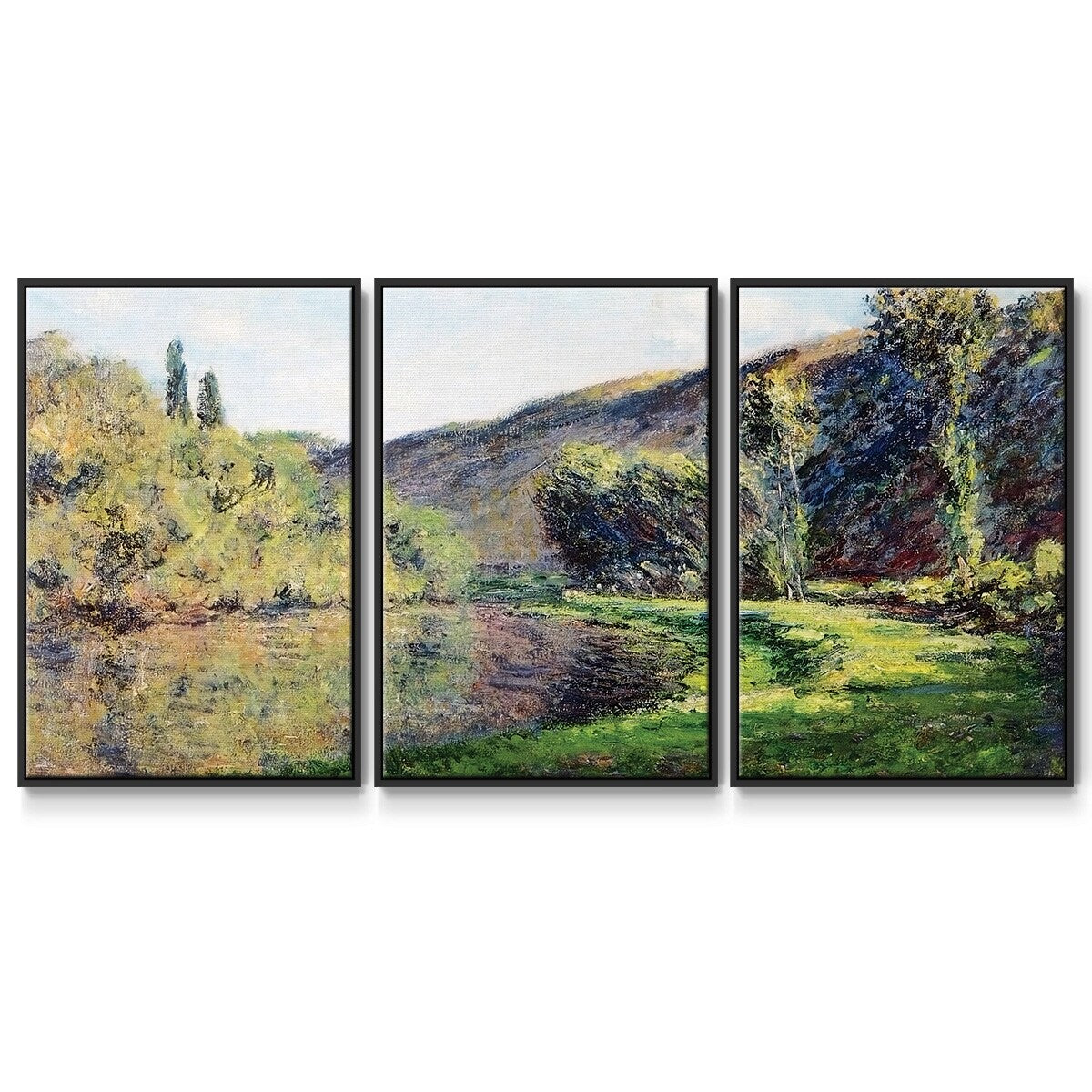 The Arm of the Seine at Jeufosse, Afternoon, 1884 - Multi Piece Framed Canvas