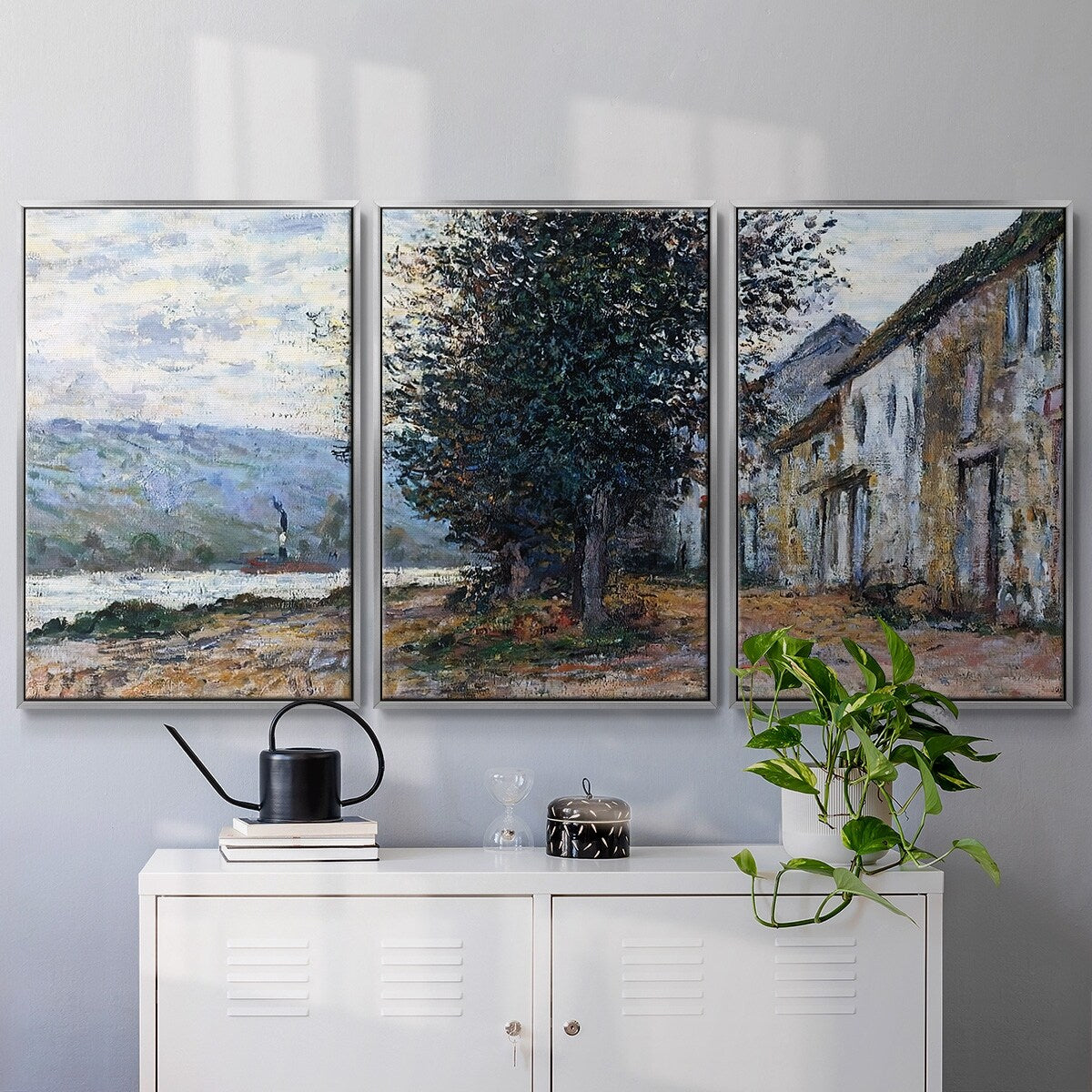 The Banks of the Seine at Lavacourt, 1878 - Multi Piece Framed Canvas