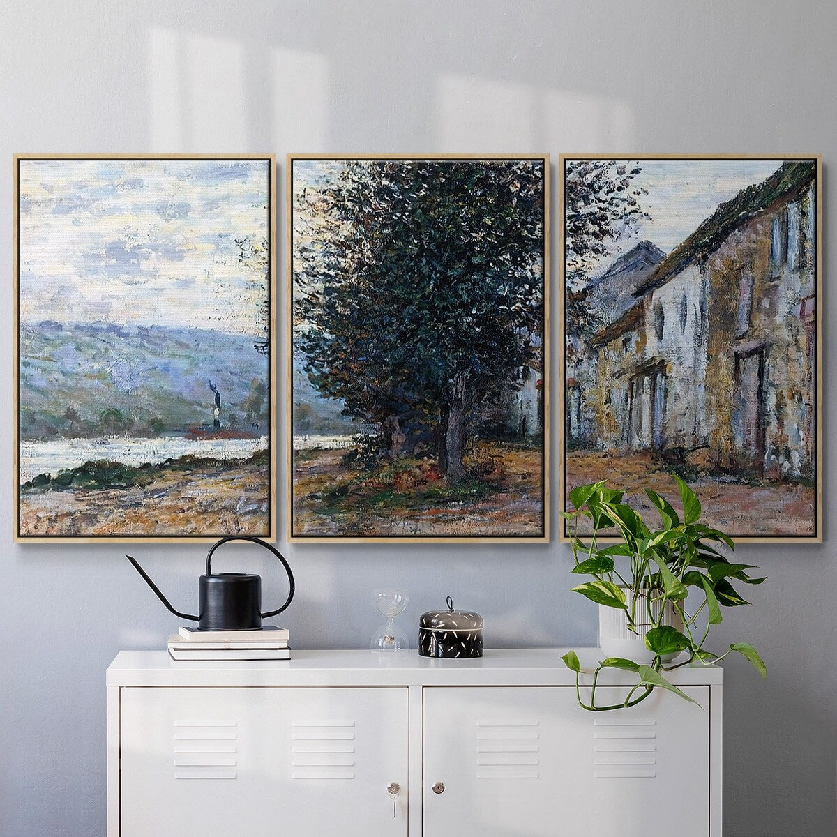 The Banks of the Seine at Lavacourt, 1878 - Multi Piece Framed Canvas