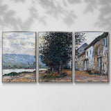 The Banks of the Seine at Lavacourt, 1878 - Multi Piece Framed Canvas
