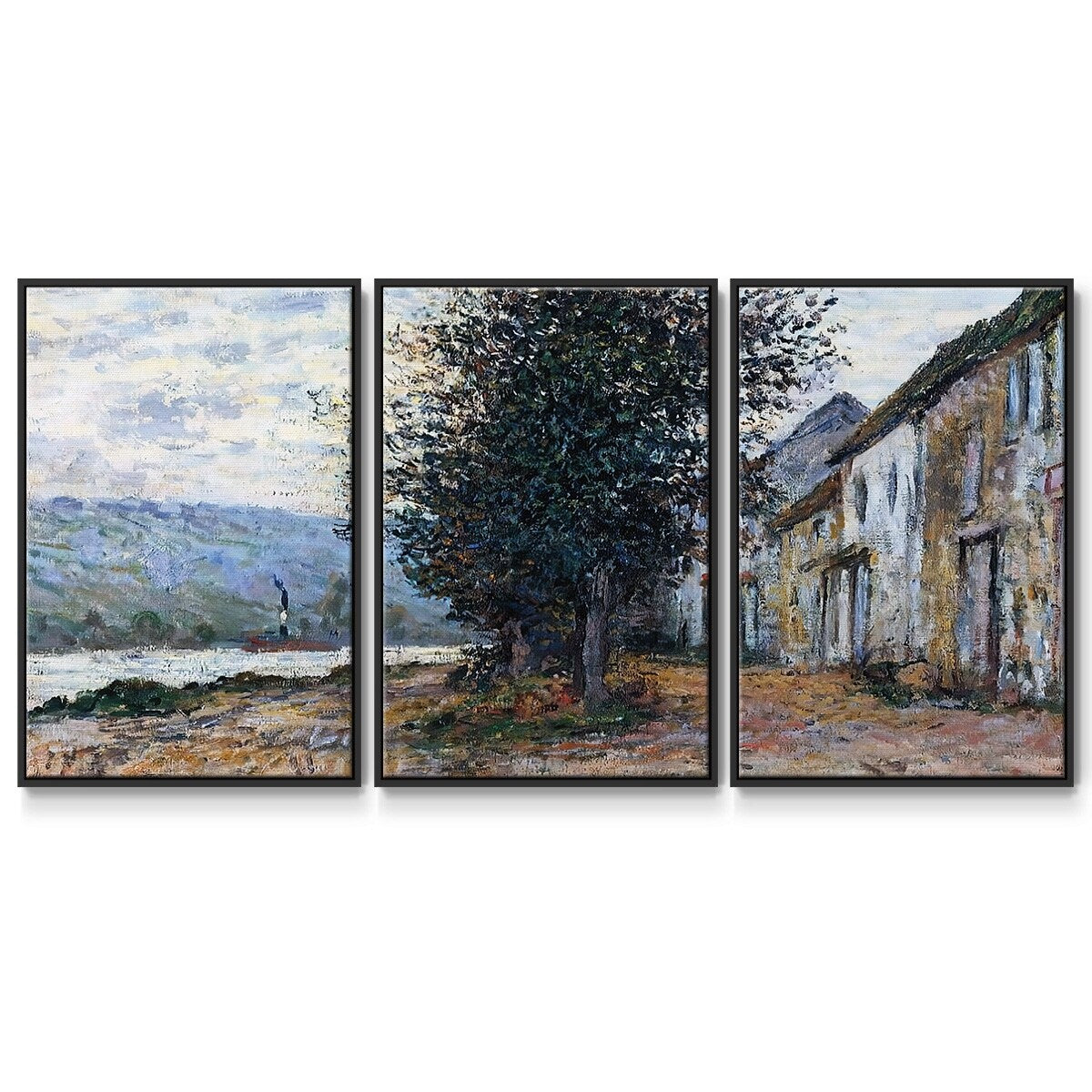 The Banks of the Seine at Lavacourt, 1878 - Multi Piece Framed Canvas