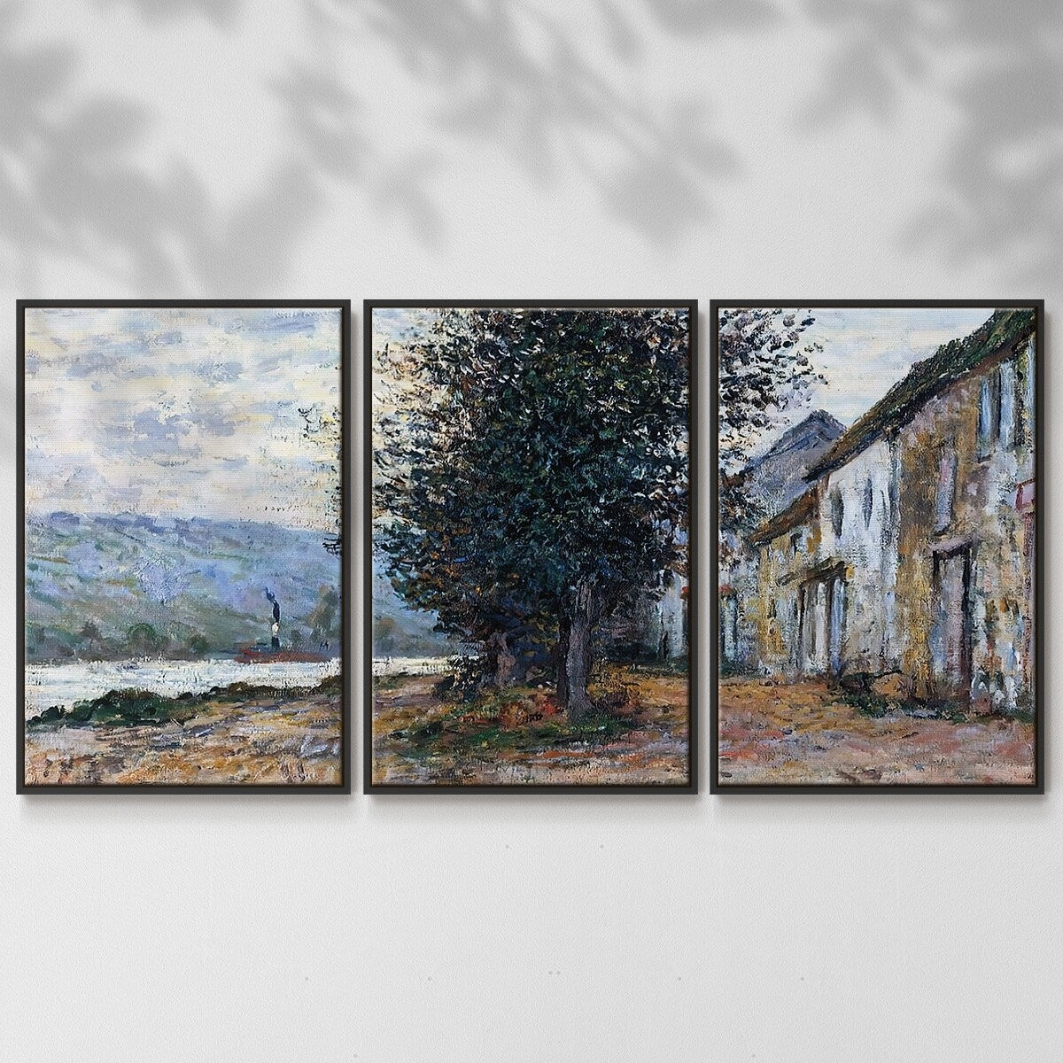 The Banks of the Seine at Lavacourt, 1878 - Multi Piece Framed Canvas