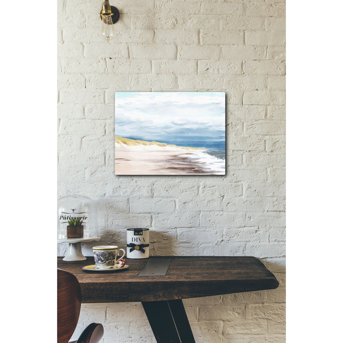 The Beach In Calm 20x16 Gallery Wrapped Stretched Canvas