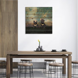 The Bear Brothers And The Firefly Show Print On Wood by Paula Belle Flores - Multi-Color