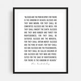 The Beatitudes Typography Bible Christian Religion Art Print/Poster
