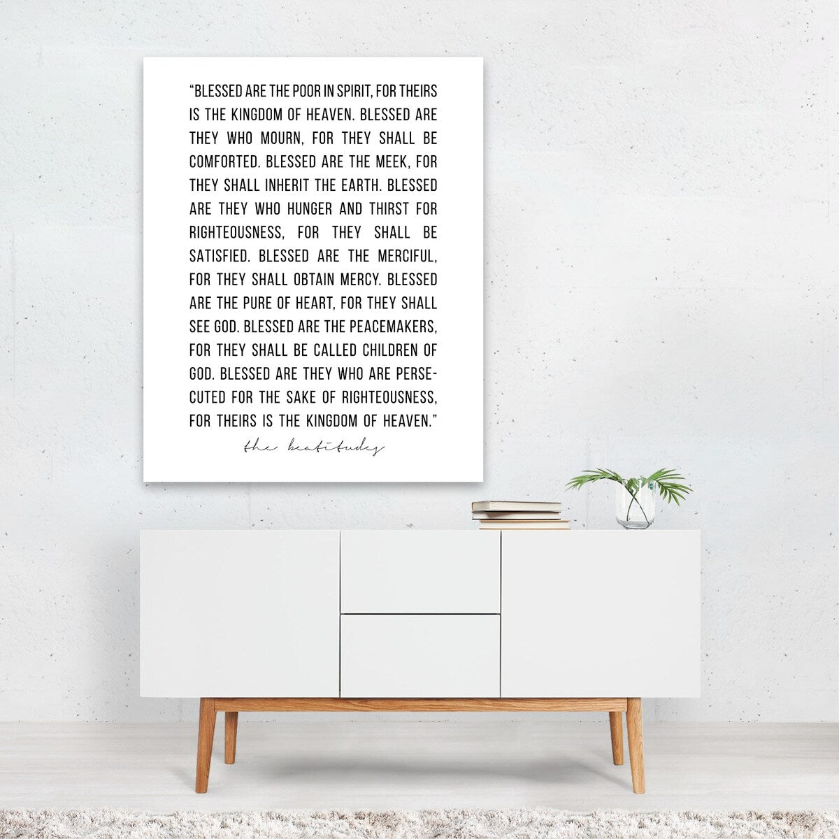 The Beatitudes Typography Bible Christian Religion Art Print/Poster