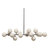 The Broadway Linear Frosted Glass Globe Rectangular Chandelier