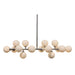 The Broadway Linear Frosted Glass Globe Rectangular Chandelier