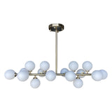 The Broadway Linear Frosted Glass Globe Rectangular Chandelier