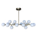 The Broadway Linear Frosted Glass Globe Rectangular Chandelier