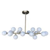 The Broadway Linear Frosted Glass Globe Rectangular Chandelier