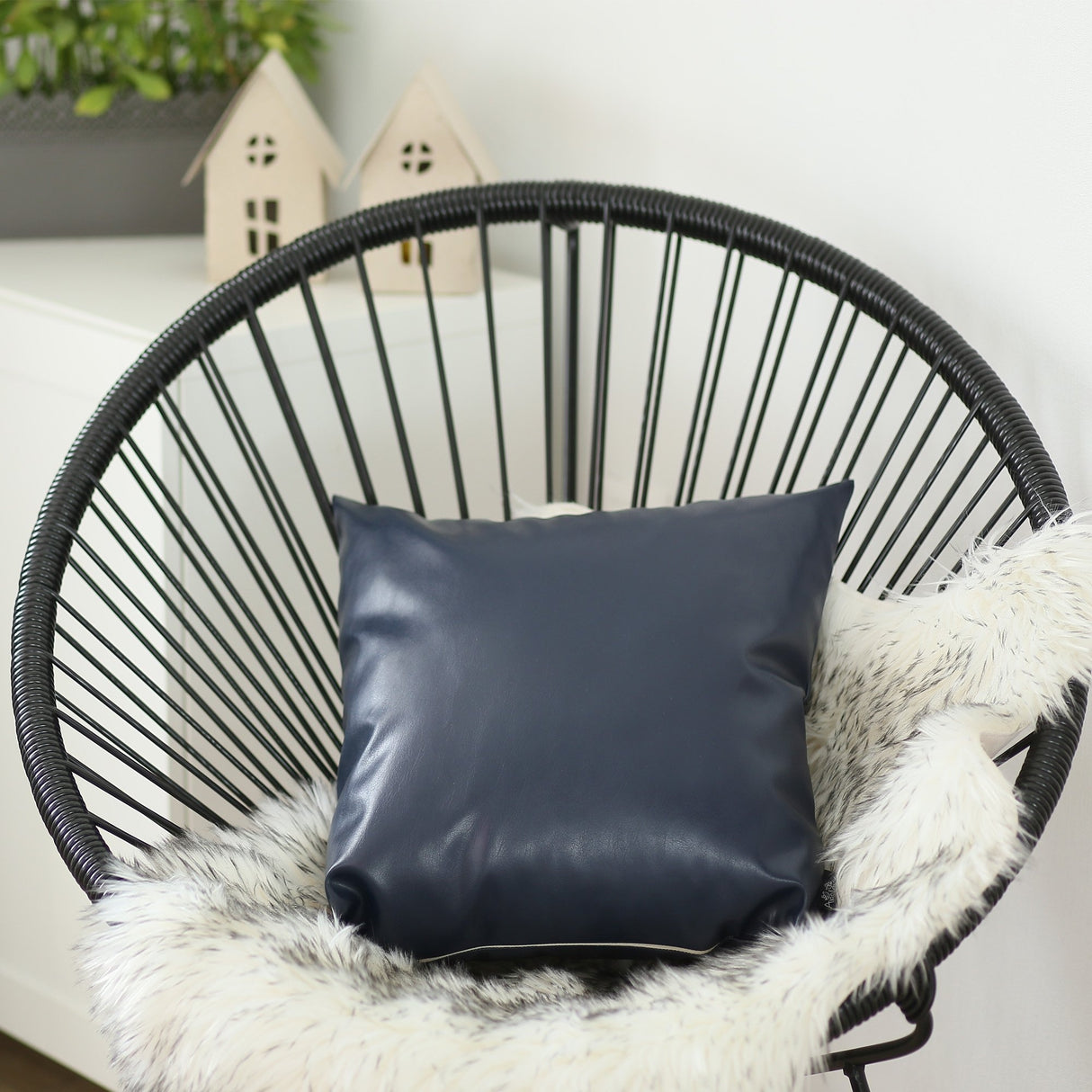 The Curated Nomad Baywood Faux Leather Pillow Cover