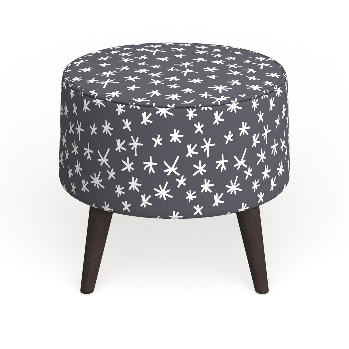 The Curated Nomad Borgarnes Round Ottoman with Splayed Legs in Prints
