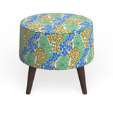 The Curated Nomad Borgarnes Round Ottoman with Splayed Legs in Prints