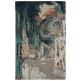 The Curated Nomad Copley Handmade Abstract Teal/ Grey Area Rug
