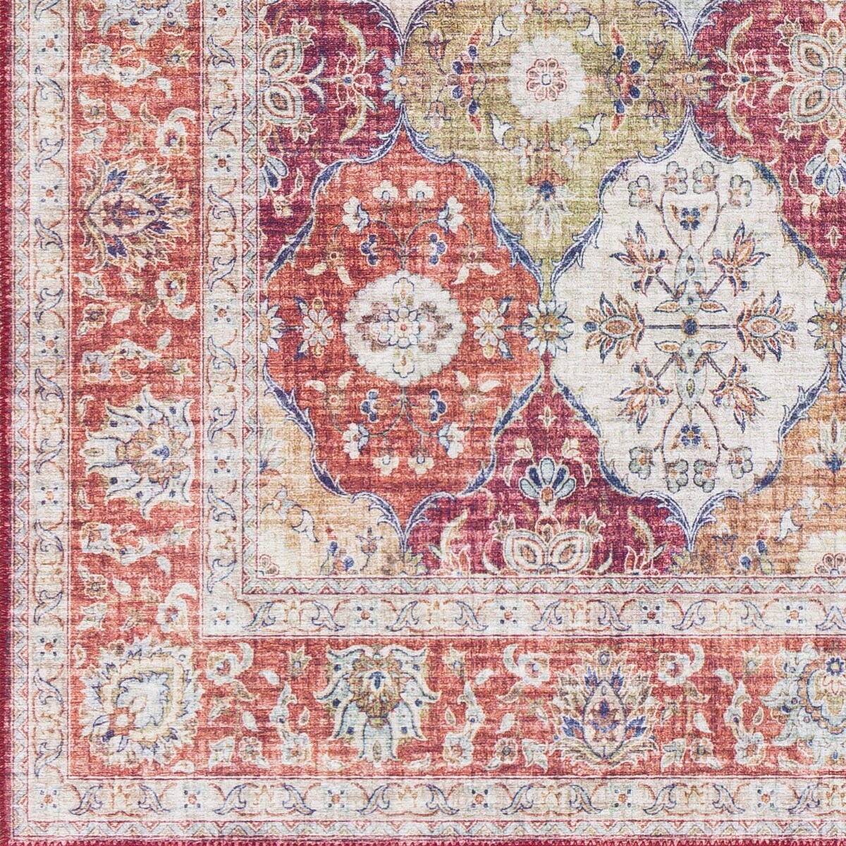 The Curated Nomad Lessingia Vintage Diamond Trellis Area Rug