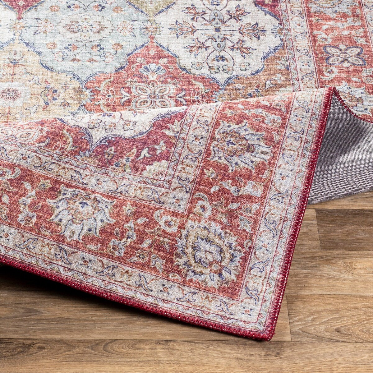 The Curated Nomad Lessingia Vintage Diamond Trellis Area Rug