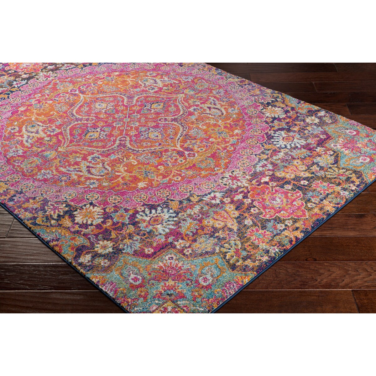 Livabliss Roanoke Vintage Persian Medallion Pink/Multi Area Rug - 2' x 3'/Surplus