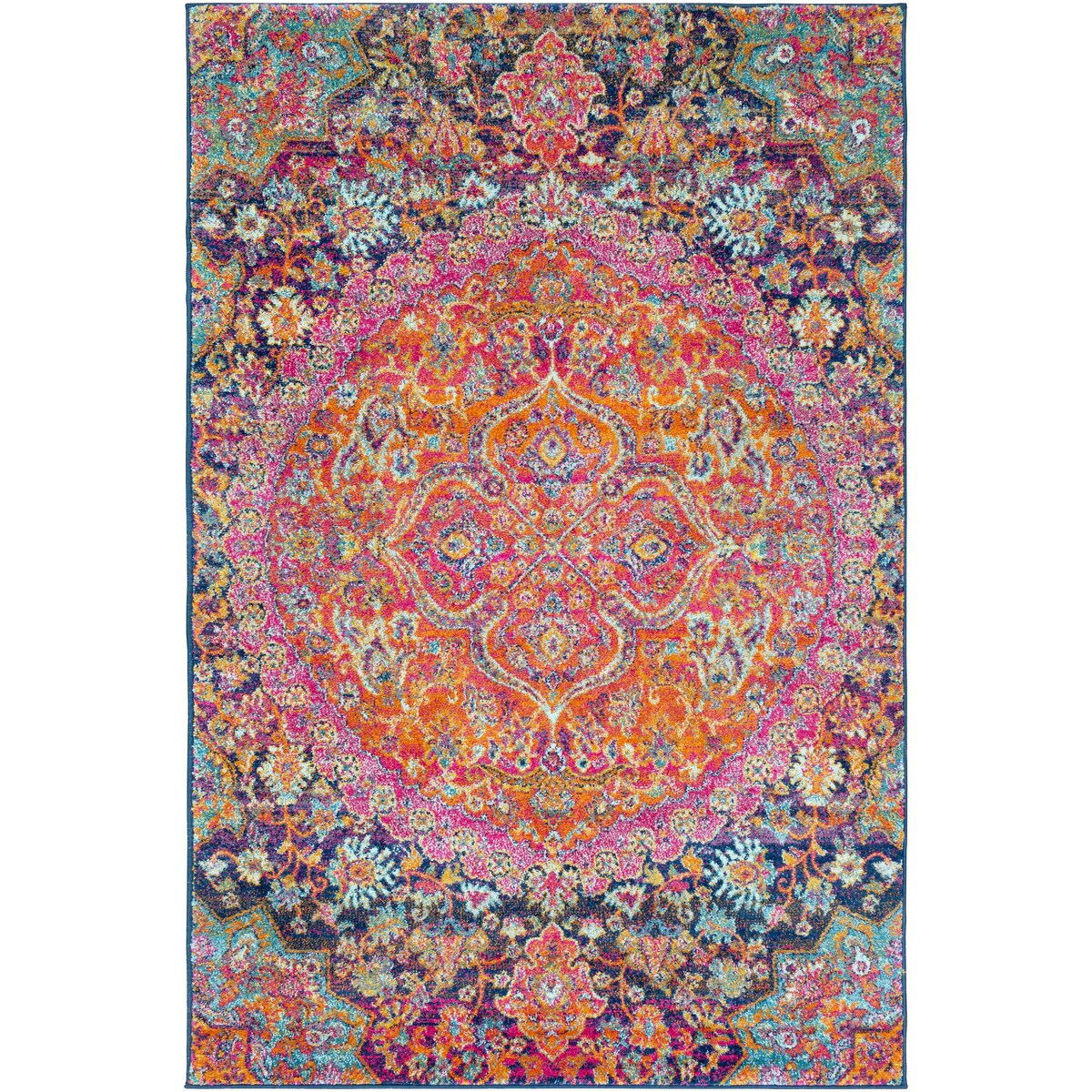 Livabliss Roanoke Vintage Persian Medallion Pink/Multi Area Rug - 2' x 3'/Surplus