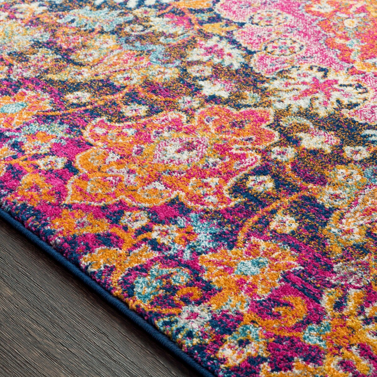 Livabliss Roanoke Vintage Persian Medallion Pink/Multi Area Rug - 2' x 3'/Surplus