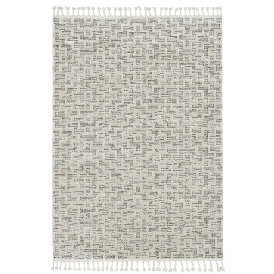 The Curated Nomad Roehamp Textured Moroccan Rug with Fringe