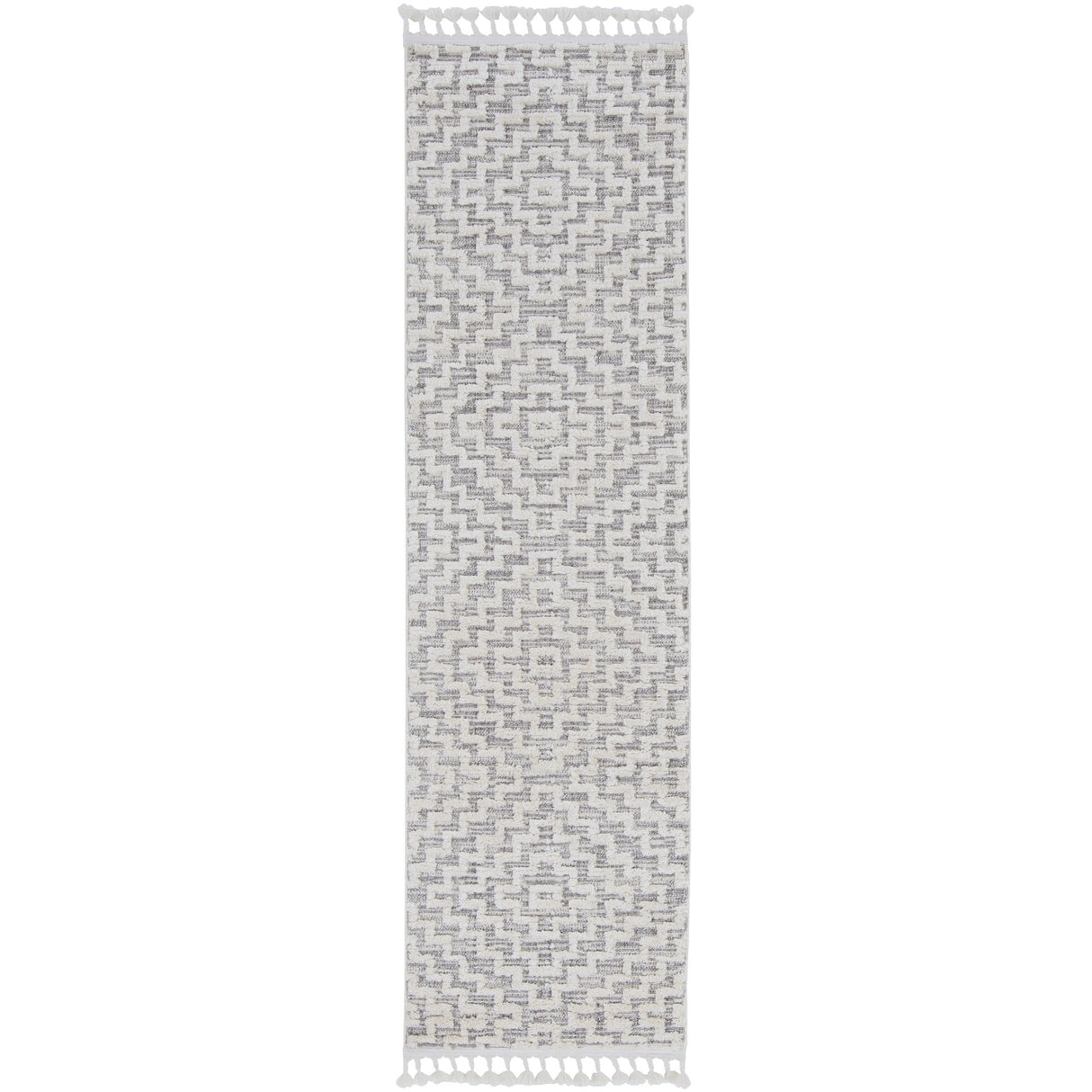 The Curated Nomad Roehamp Textured Moroccan Rug with Fringe