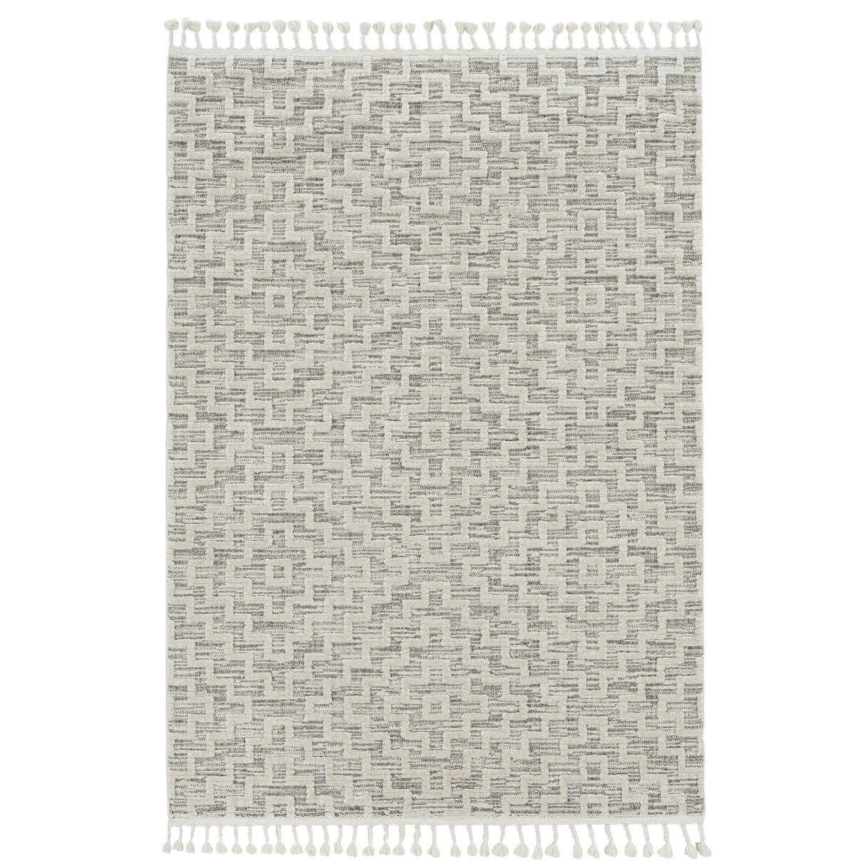 The Curated Nomad Roehamp Textured Moroccan Rug with Fringe