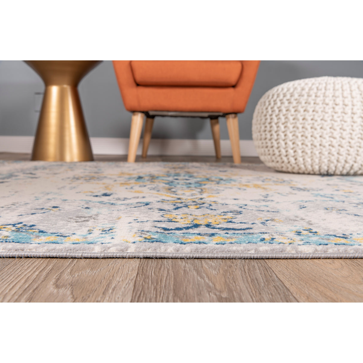 The Curated Nomad Sunset Blue Distressed Bohemian Rug