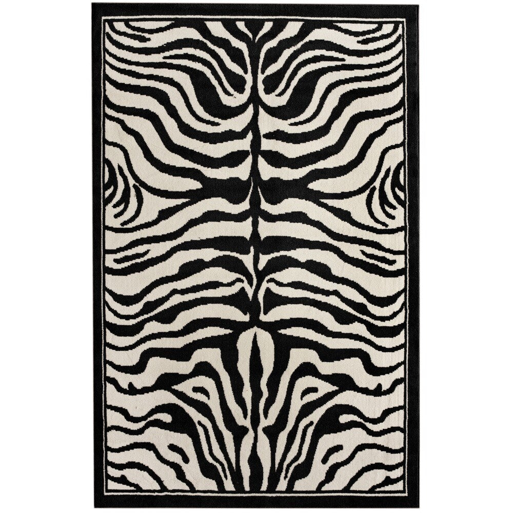 Nuloom Zebra Animal Print Black and White Rug