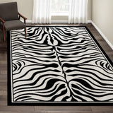 Nuloom Zebra Animal Print Black and White Rug