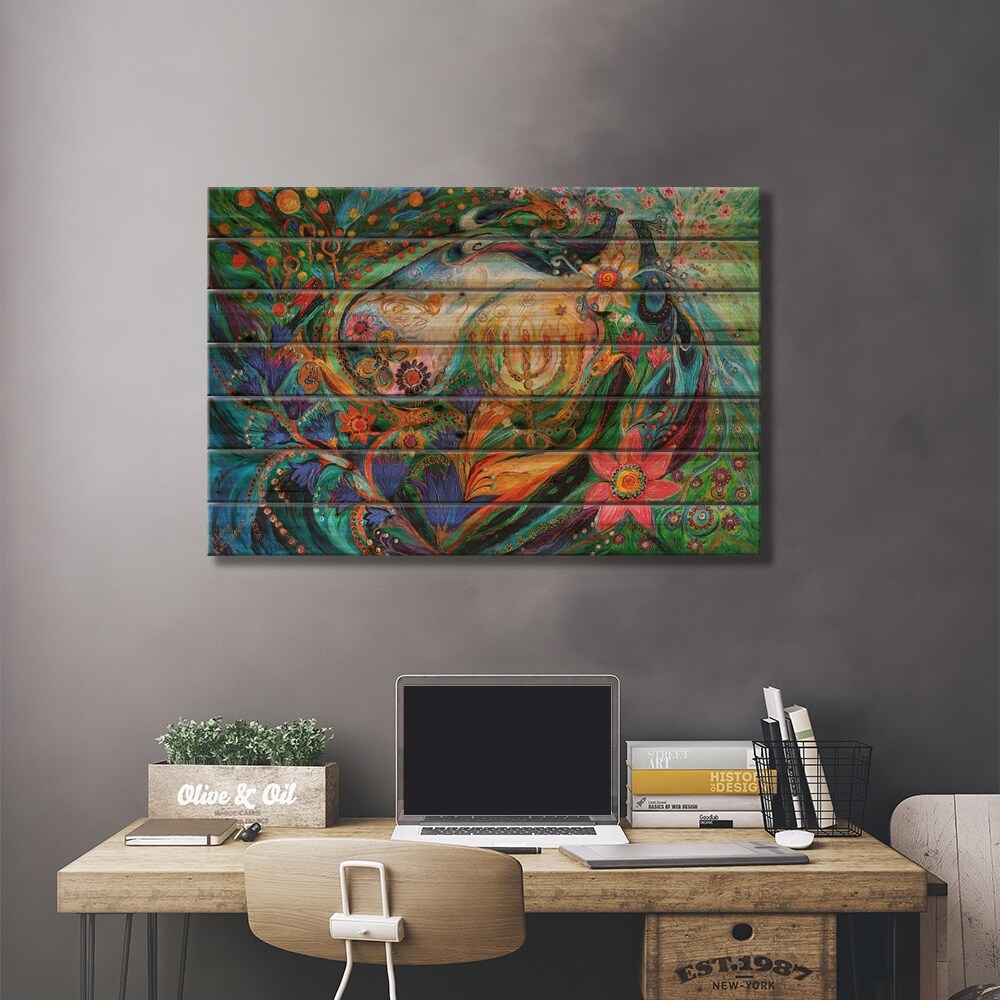 The Dreams About Chagall. Herald Of Dawn Print On Wood by Elena Kotliarker - Multi-Color