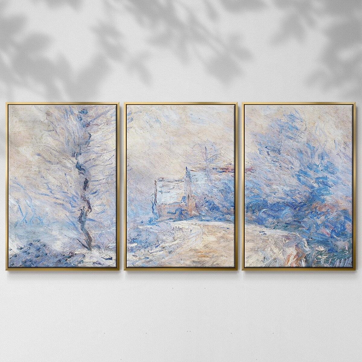 The Entrance to Giverny under the Snow, 1885 - Multi Piece Framed Canvas