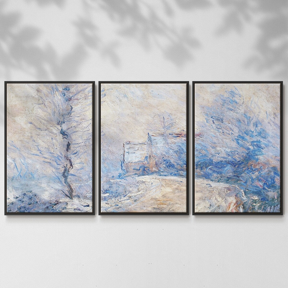 The Entrance to Giverny under the Snow, 1885 - Multi Piece Framed Canvas