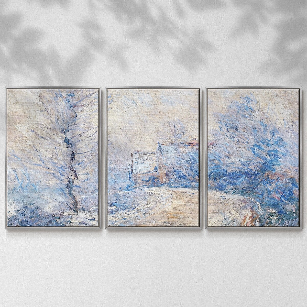 The Entrance to Giverny under the Snow, 1885 - Multi Piece Framed Canvas