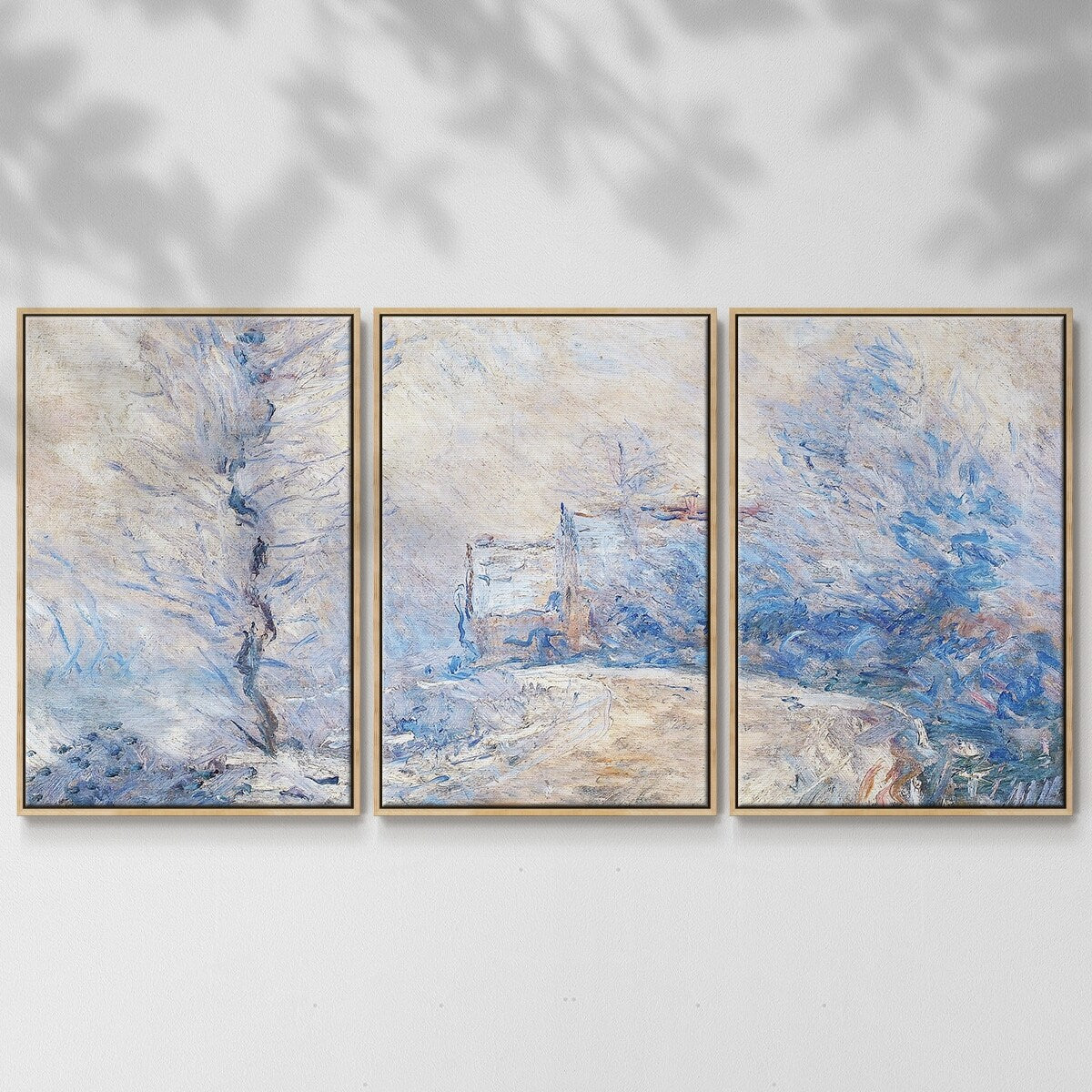 The Entrance to Giverny under the Snow, 1885 - Multi Piece Framed Canvas