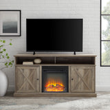 Middlebrook 60-inch Barn Door Fireplace TV Stand