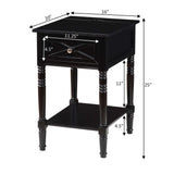 Convenience Concepts Country Oxford 1 Drawer End Table with Charging Station and Shelf