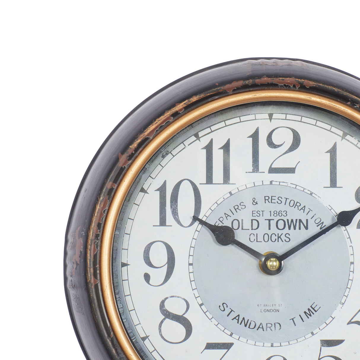 White Iron Vintage Wall Clock No Theme (Set of 2) - 10"L, 10"H