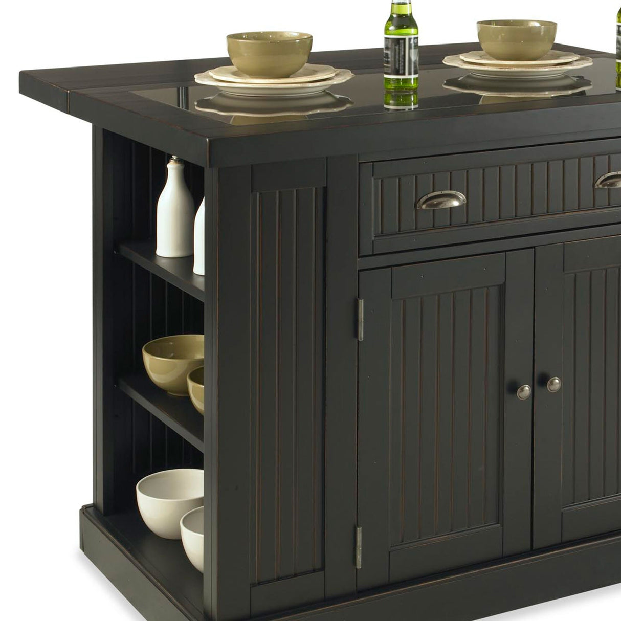 The Gray Barn Firebranch 3-pc. Distressed Black Kitchen Island Set